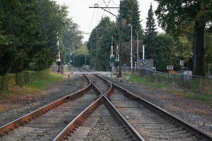 Een wissel in de spoorbaan bij treinstation Lunteren. © Bert van As